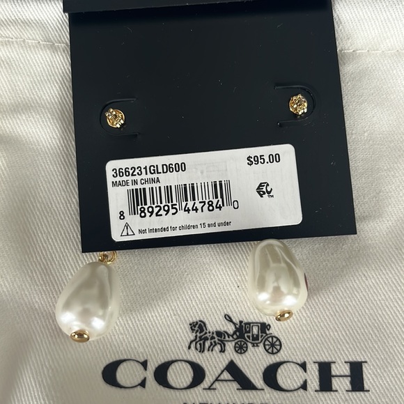 Coach Pearl Cherry Linear Earrings - Picture 4 of 5